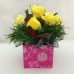 9 Yellow Roses Card Box – Square 